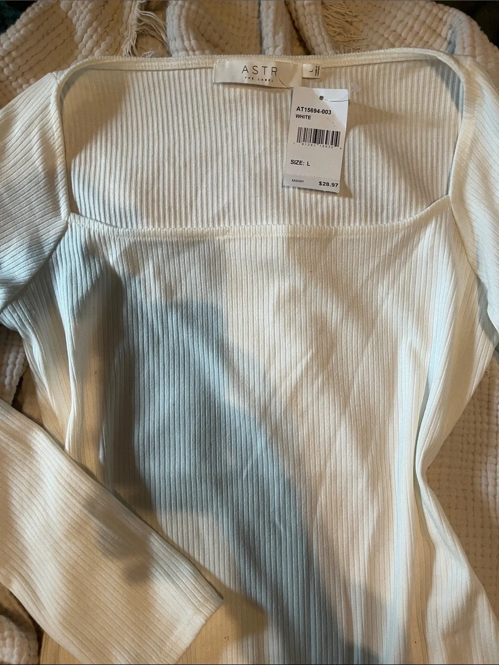 ASTR Square Neck Ribbed Bodysuit - Picture 3 of 3